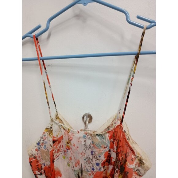 Vintage Y2K Daytrip Tank Top Medium Floral Chiffon Belted Cottagecore BOHO - Picture 10 of 10